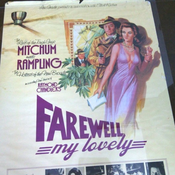 Vintage Poster Farewell My Lovely Original Film Wall Movie Robert Mitcham Poster - Picture 4 of 16